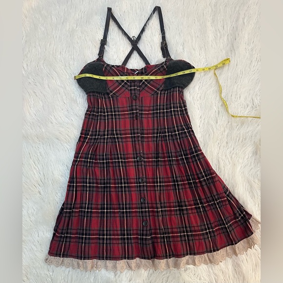 Free People Open Road Red Plaid Dress 12 NWT plus - Picture 8 of 15